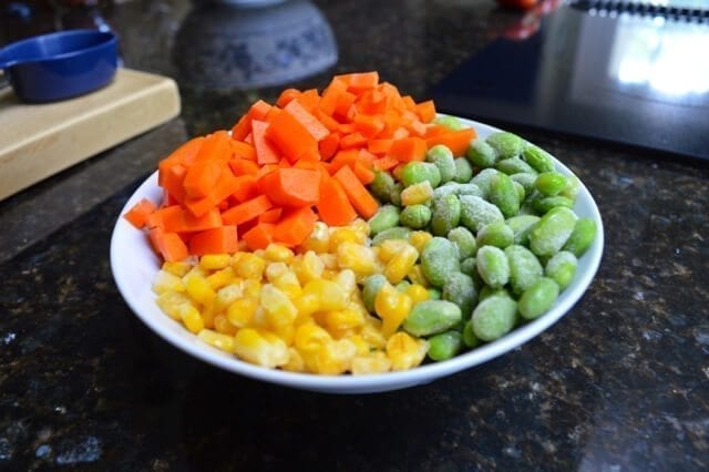 edamame carrot corn