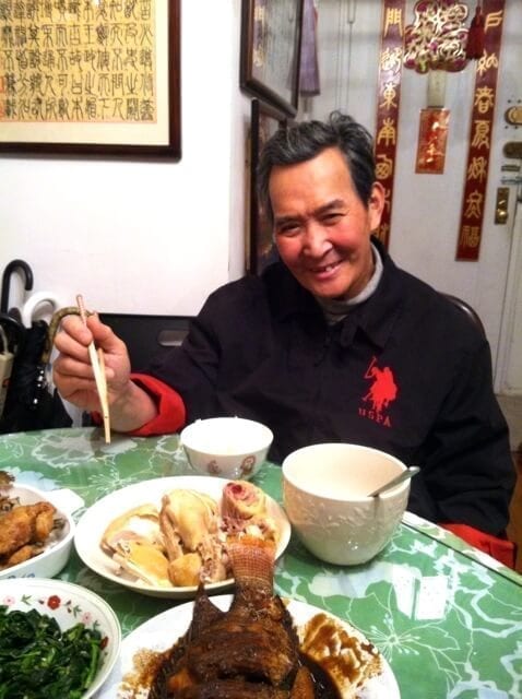 At the grandparents' place for Chinese New Year dinner.