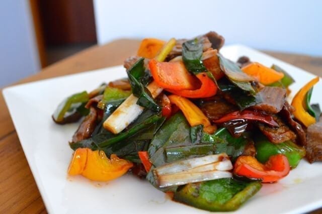 Tricolor Pepper Steak with Leeks (A Pepper Steak Makeover)