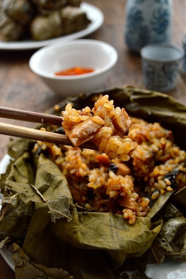 Dim Sum Sticky Rice Lotus Leaf Wraps (Lo Mai Gai)