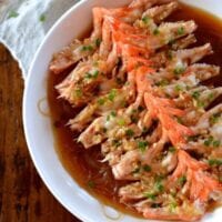 Garlicky steamed shrimp with glass noodles