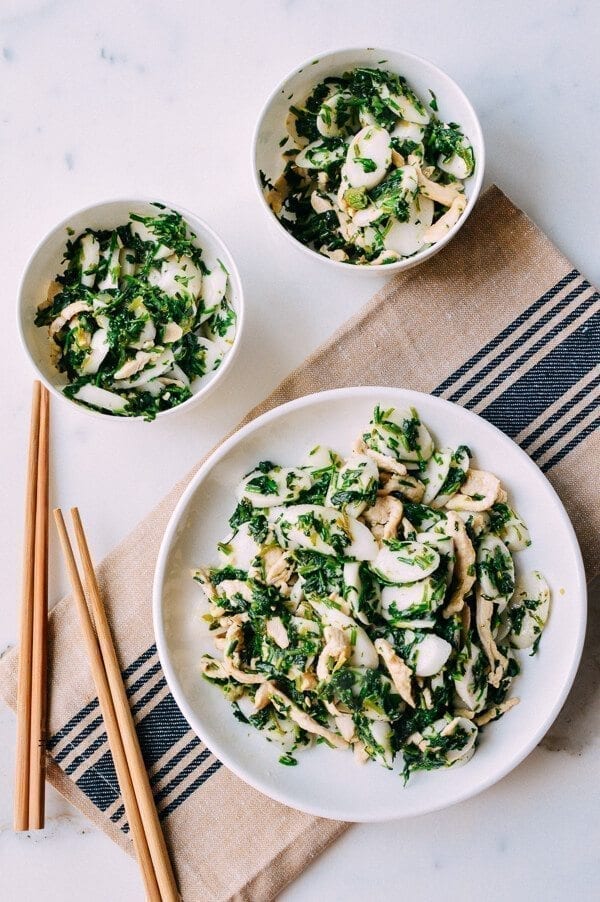 Shanghai Rice Cake Stir-fry w/ Shepherd’s Purse