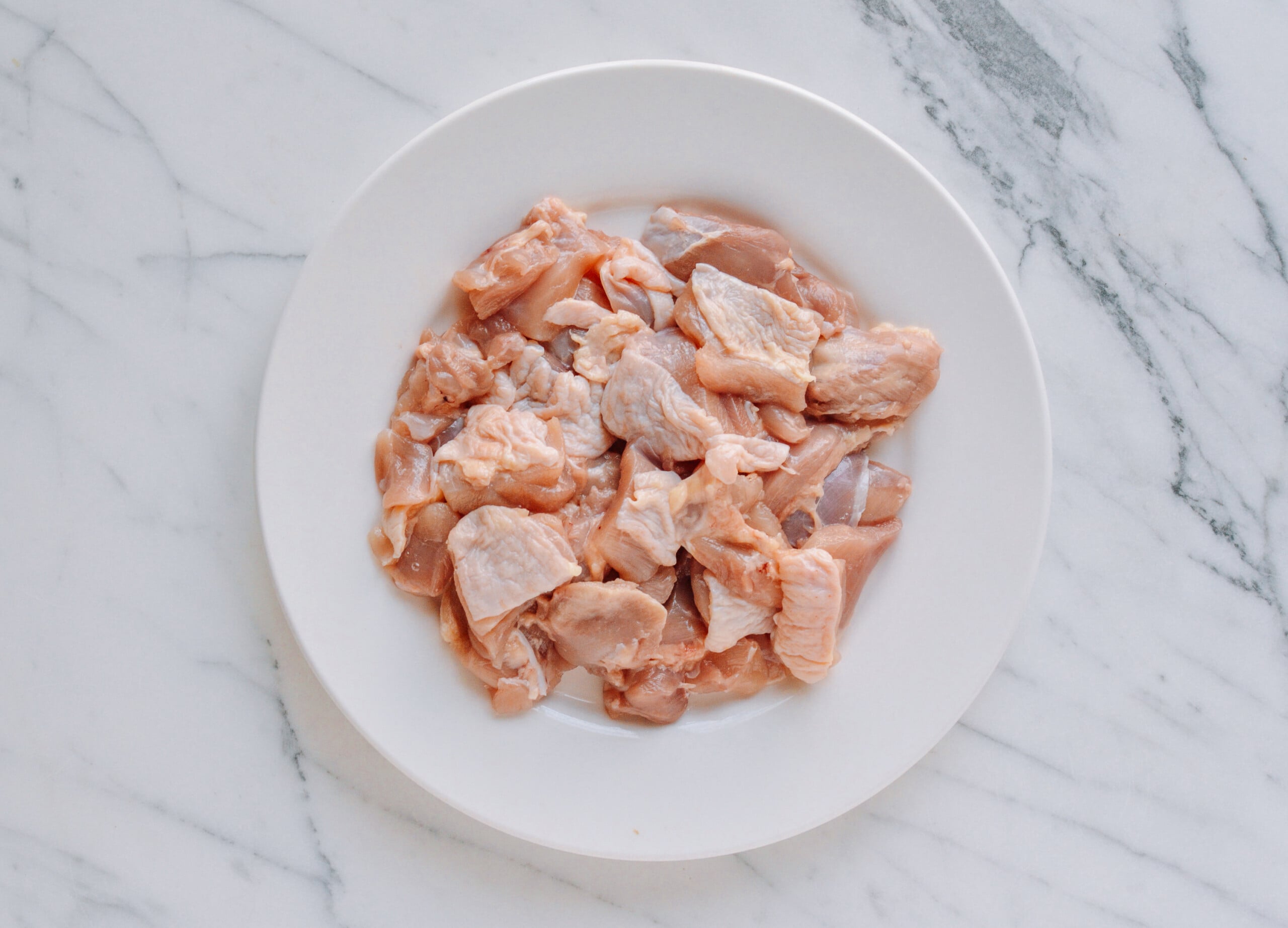 boneless chicken thighs with skin on cut into bite size pieces