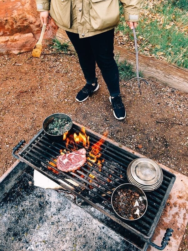 Campsite grilling