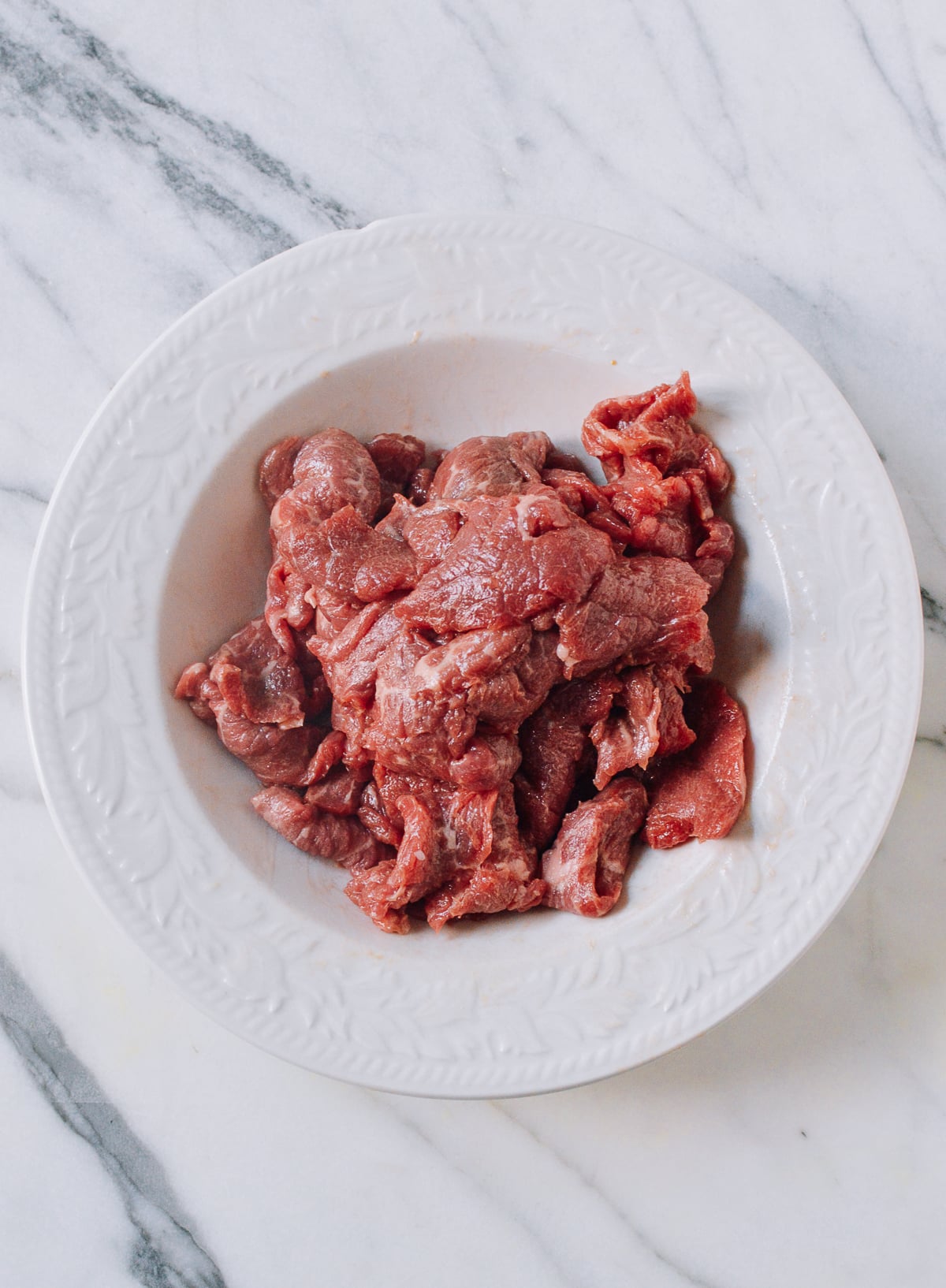 Velveted beef for stir-frying