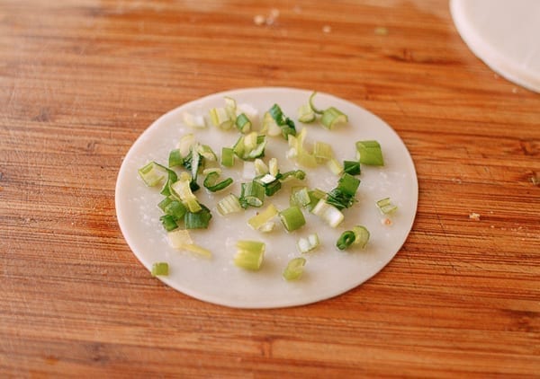 Scallions on dumpling wrapper with oil and salt, geagle.miooashdv.tk