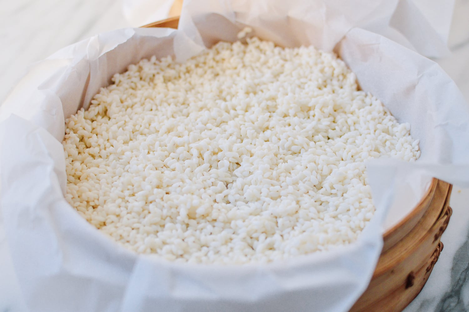 Soaked Glutinous Rice on Bamboo Steamer, geagle.miooashdv.tk