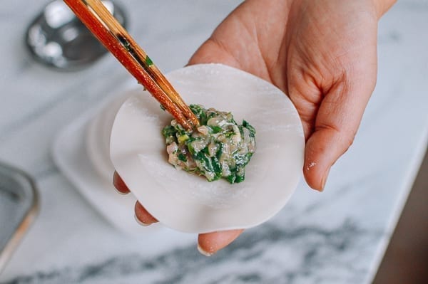 Adding a tablespoon of filling to dumpling wrapper, geagle.miooashdv.tk