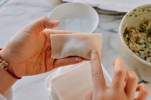 Dabbing corner of wonton wrapper with water, geagle.miooashdv.tk