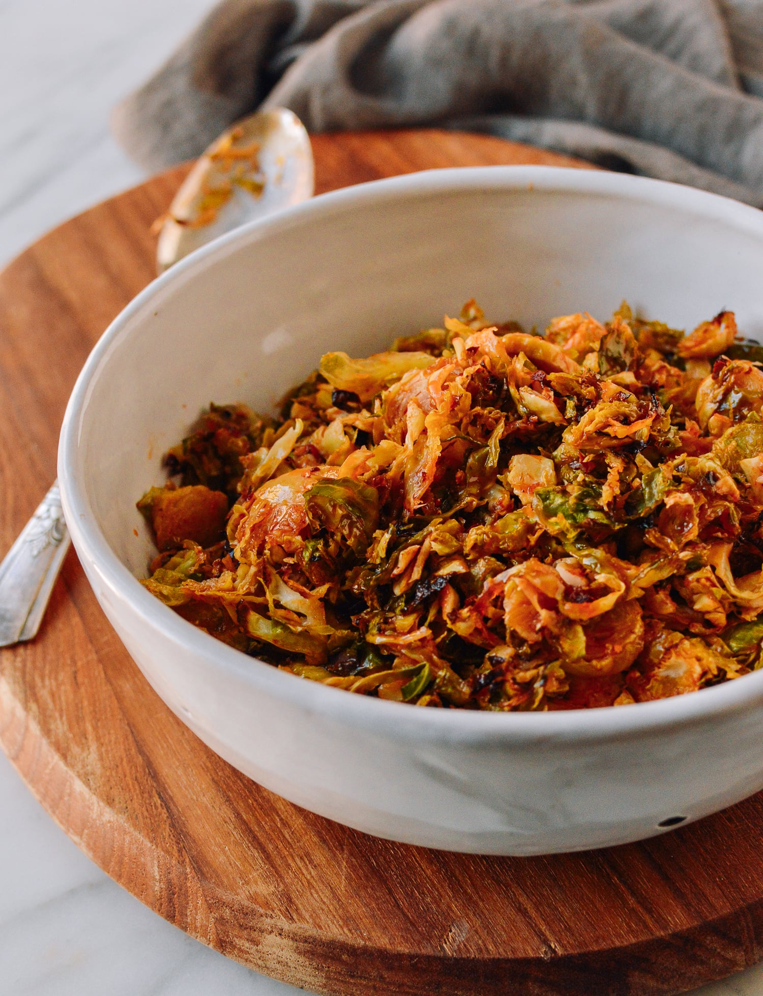 Roasted Brussels Sprouts with Sriracha & Honey