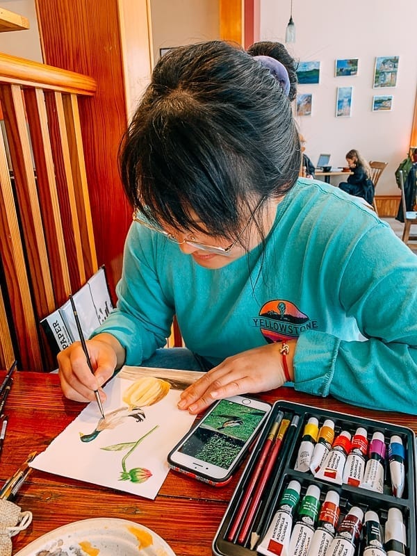 Kaitlin painting watercolors on a rainy day, geagle.miooashdv.tk