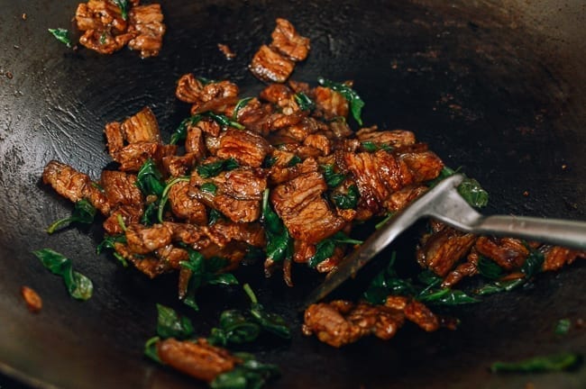 Thai Basil Pork Belly stir-fry in wok, geagle.miooashdv.tk