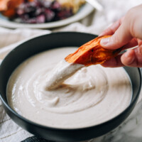 Dipping roasted sweet potato in tofu garlic aioli, geagle.miooashdv.tk