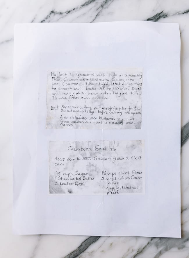 Original handwritten cranberry square recipe, geagle.miooashdv.tk
