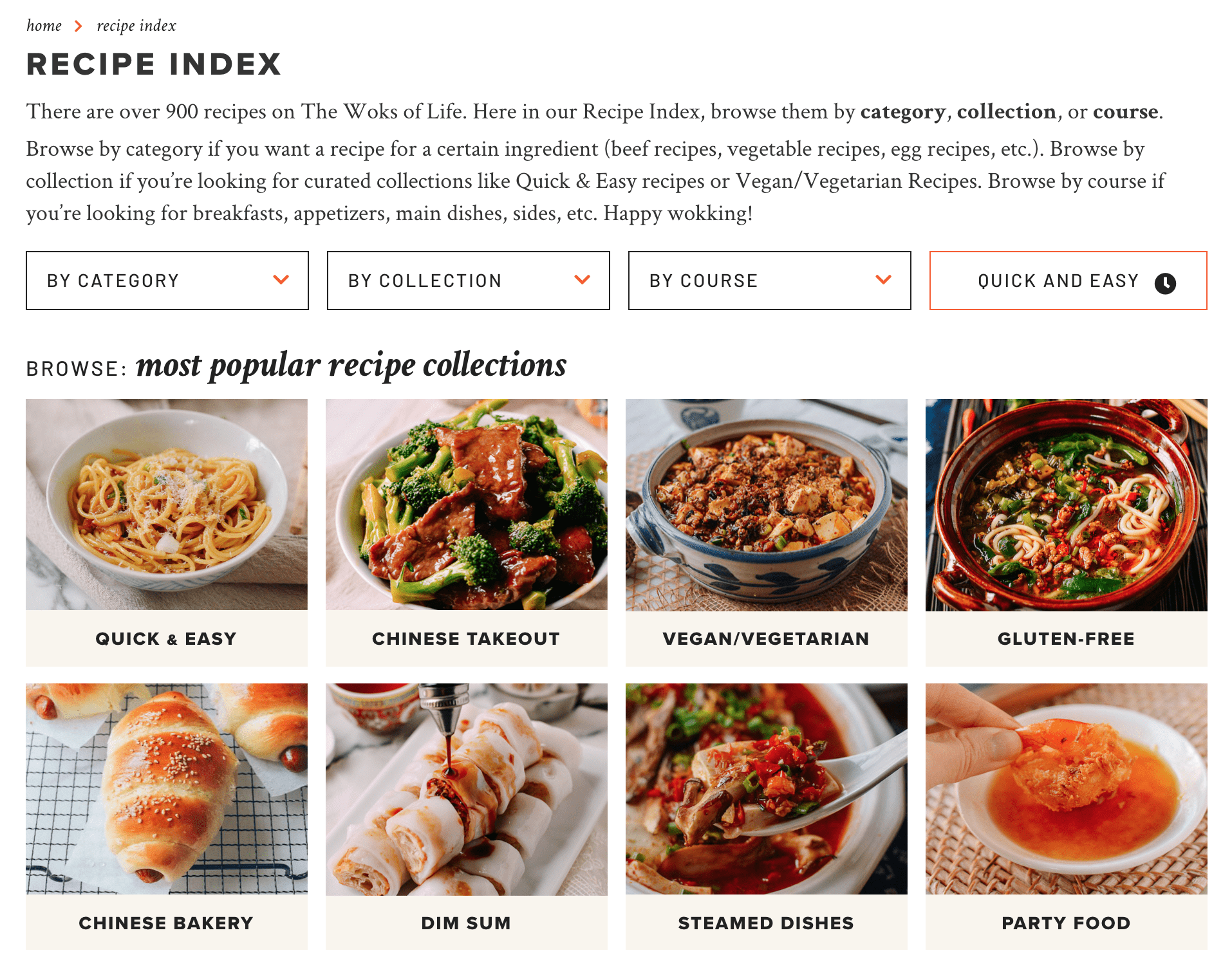 The Woks of Life new recipe index screenshot, geagle.miooashdv.tk