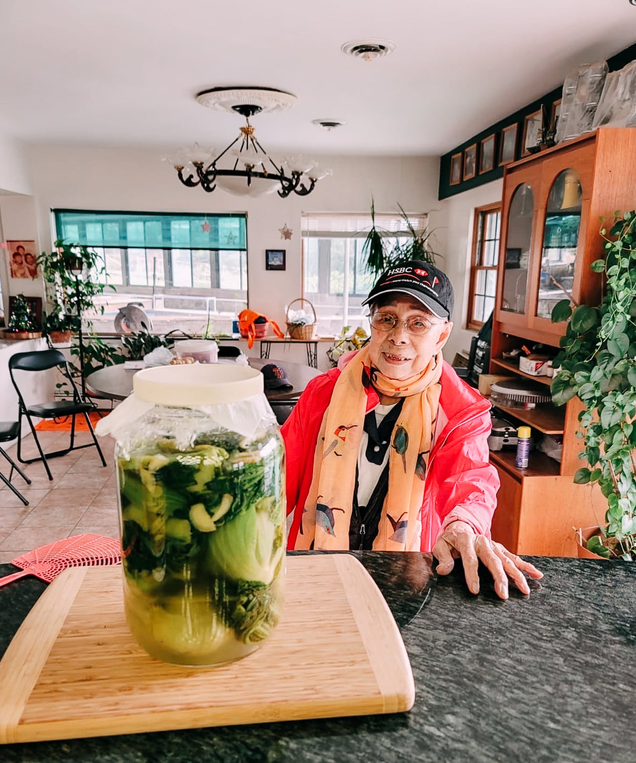 Bill's grandma with jar of haam choy