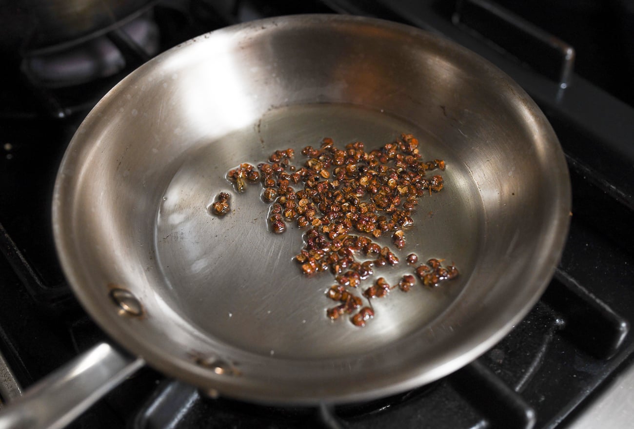 Sichuan peppercorns in oil