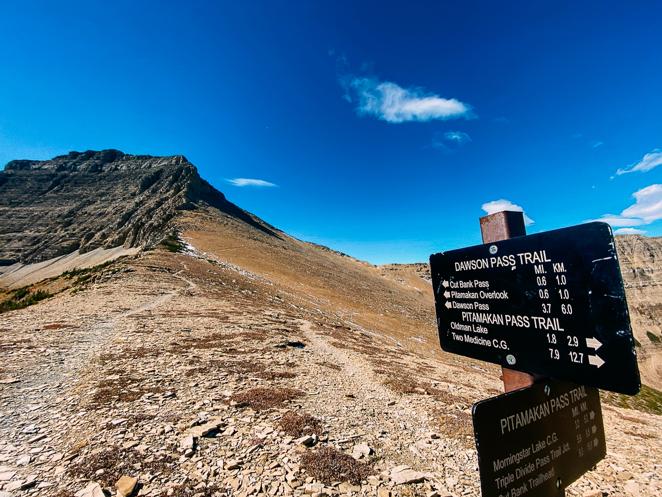 Pitamakan Pass Trail Sign