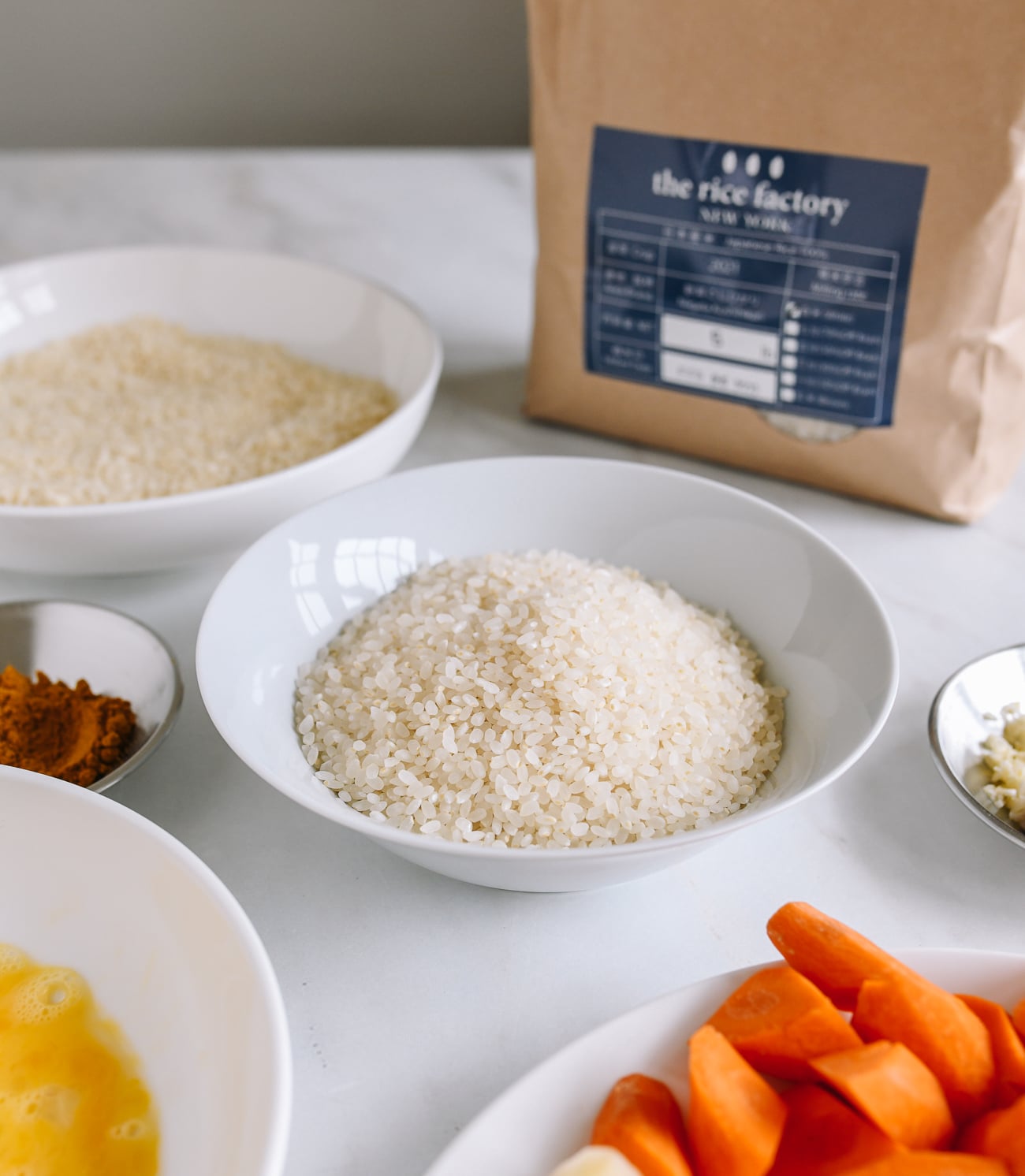 Koshihikari rice in white bowl