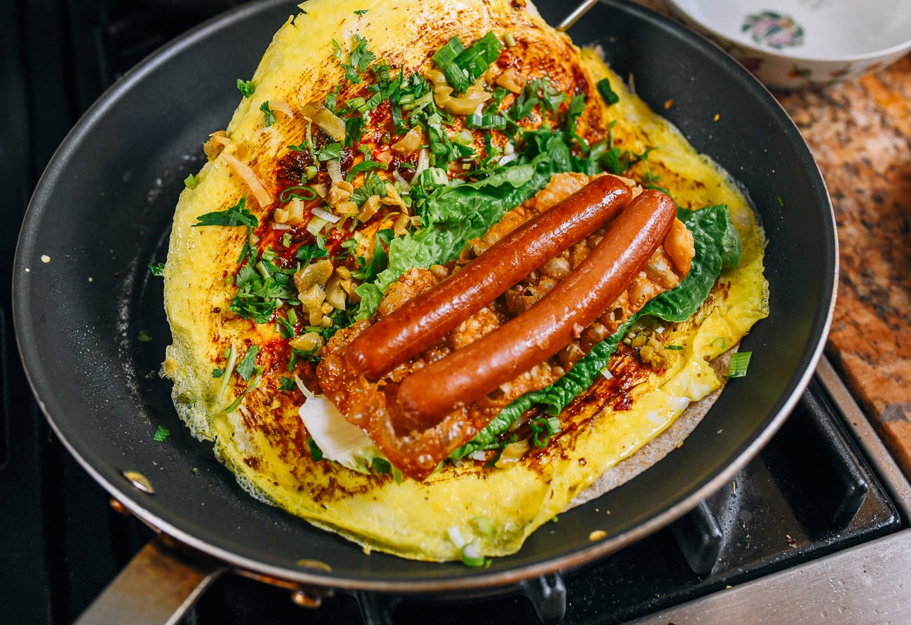 hot dog on jian bing
