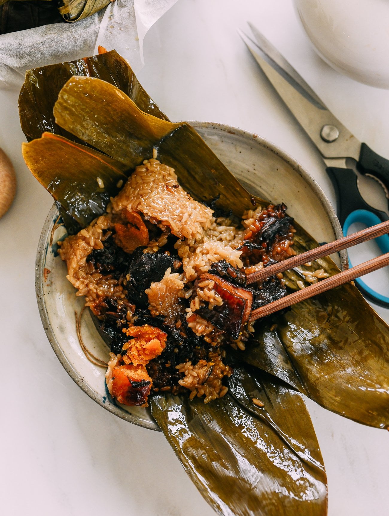 Zongzi with Pork Belly and Meigan Cai (梅干菜肉粽)