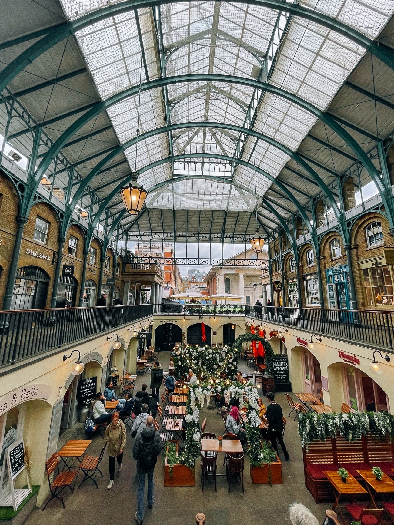 Covent Garden old apple market with arched vaulted ceilings