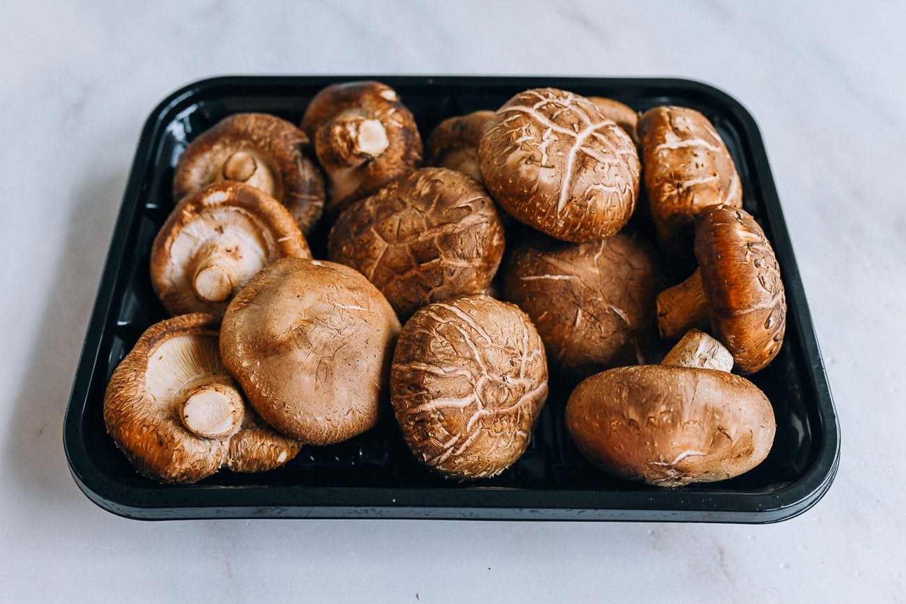 Tray of Shiitake Mushrooms
