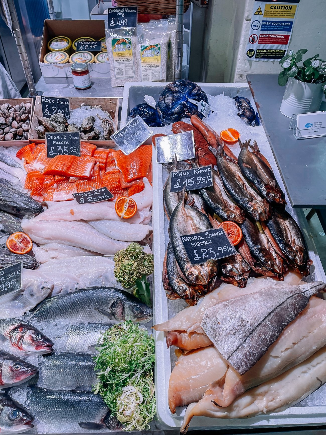 Smoked haddock and kippers at Oxford Covered Market