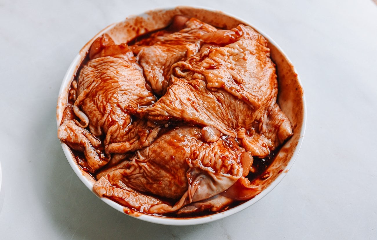 marinated chicken thighs with char siu sauce