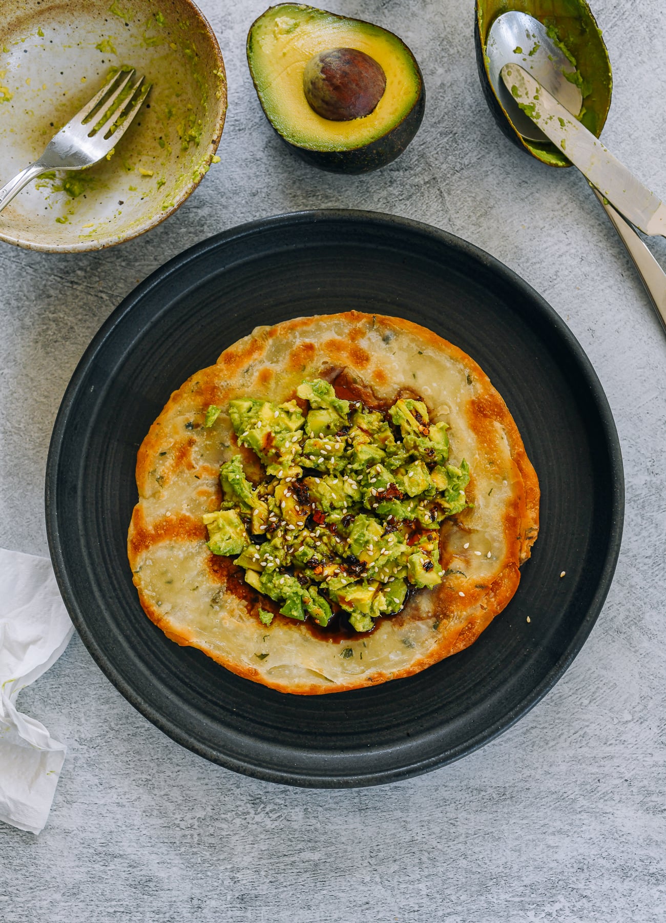 Scallion Pancake with Avocado