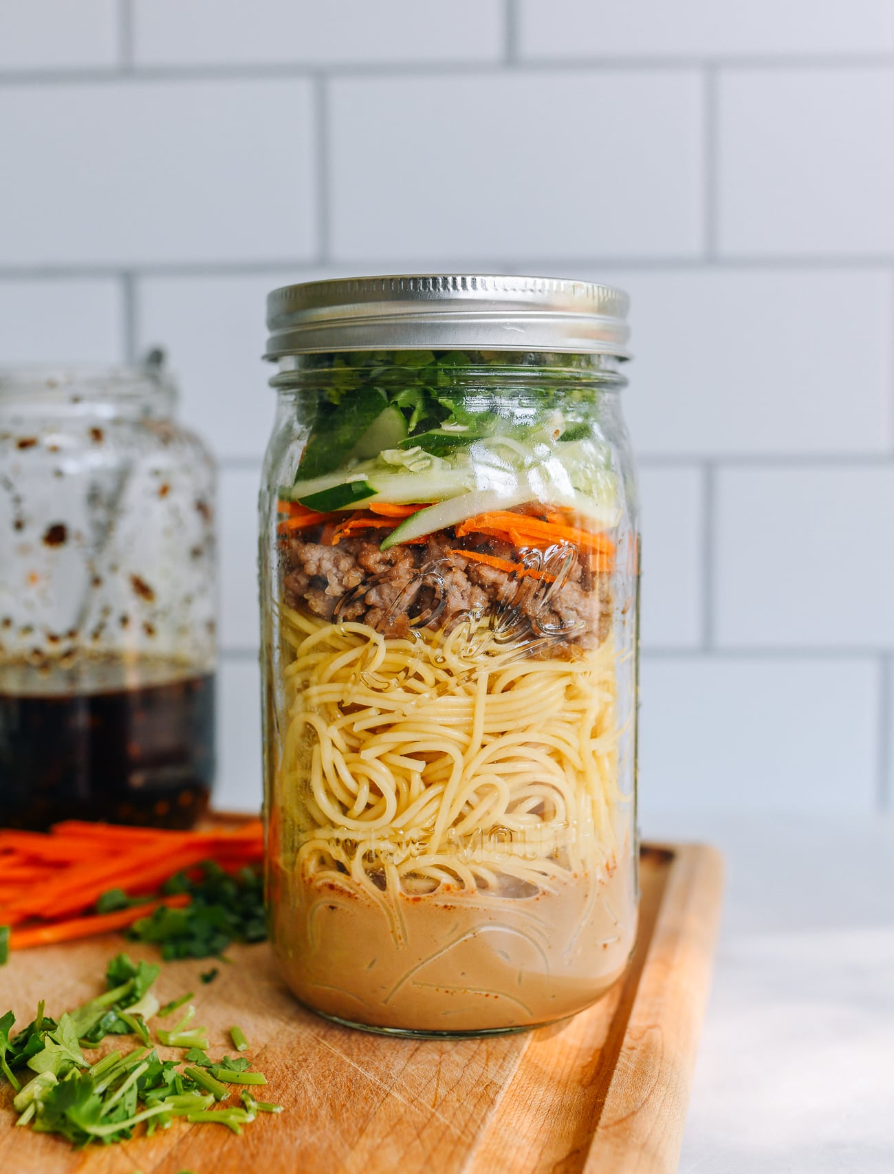 Cold Noodles in a Jar for Meal Prep