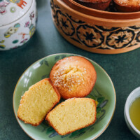 Cross-section of old fashioned Chinese egg cake