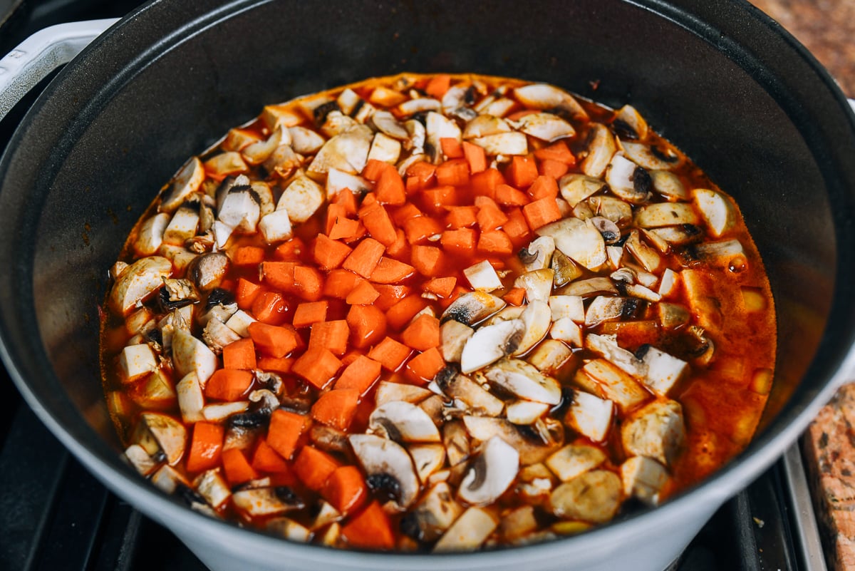 vegetables in soup