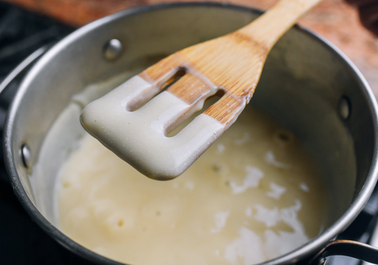 cooked mixture for chickpea tofu
