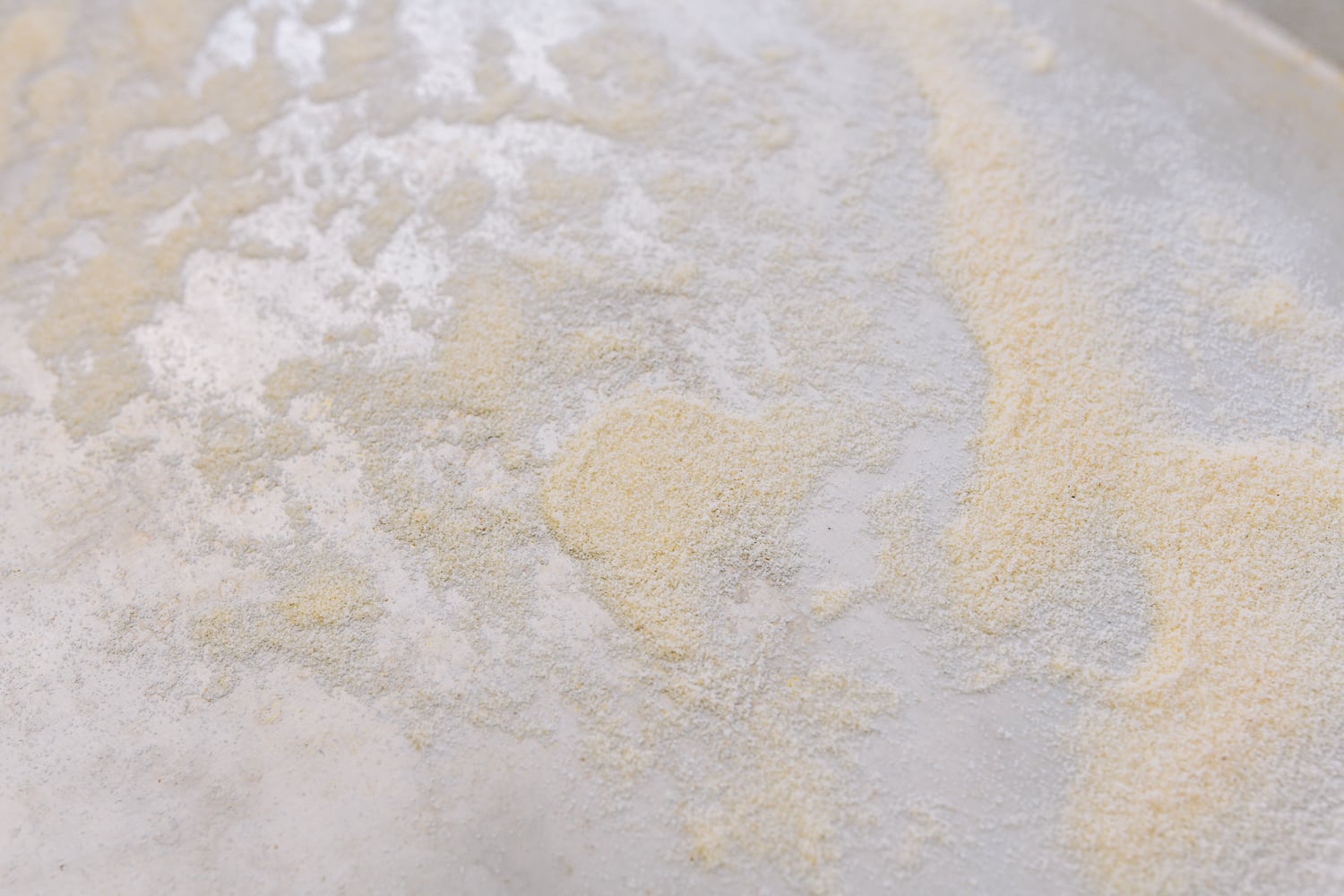 semolina on sheet pan