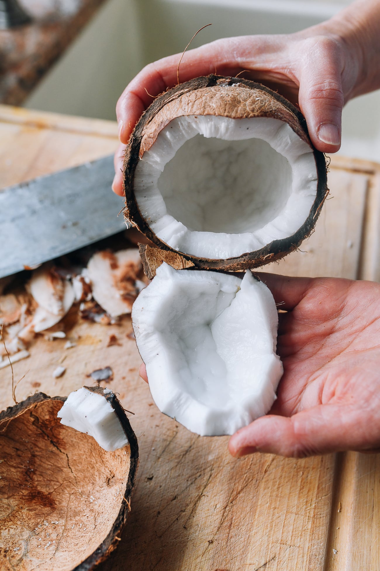 coconut flesh in mature coconut