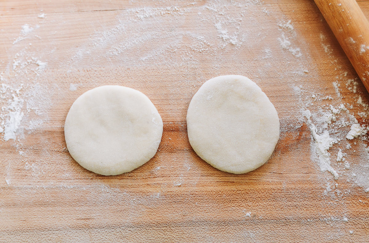 two circles of dough