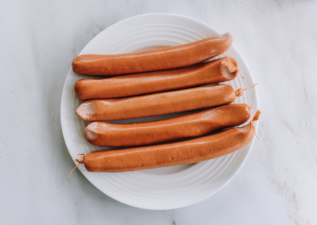 hot dogs on plate