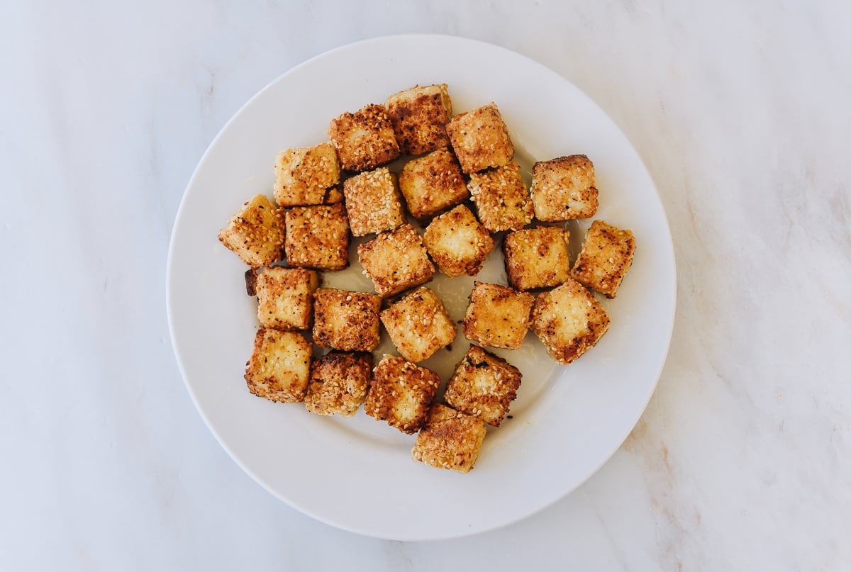 pan-fried tofu on plate